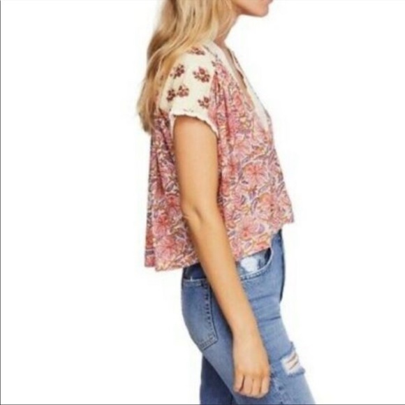🎉HP🎉NWT Free People Leilani Floral Lace Crop Top - Picture 4 of 15